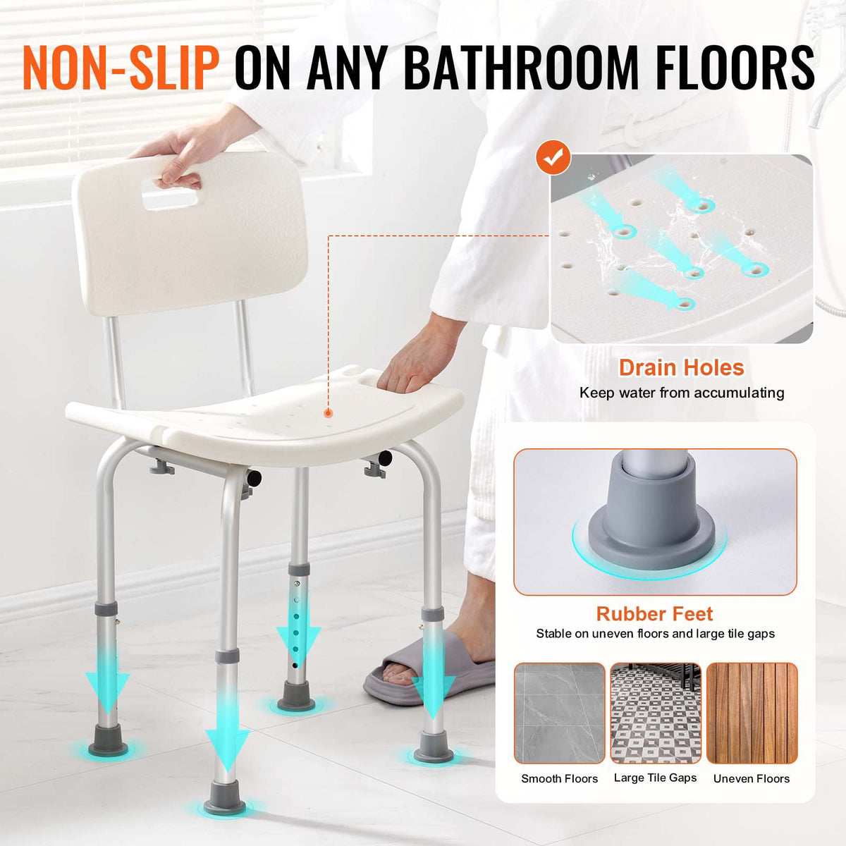 EverSteady Shower Chair in use inside a shower