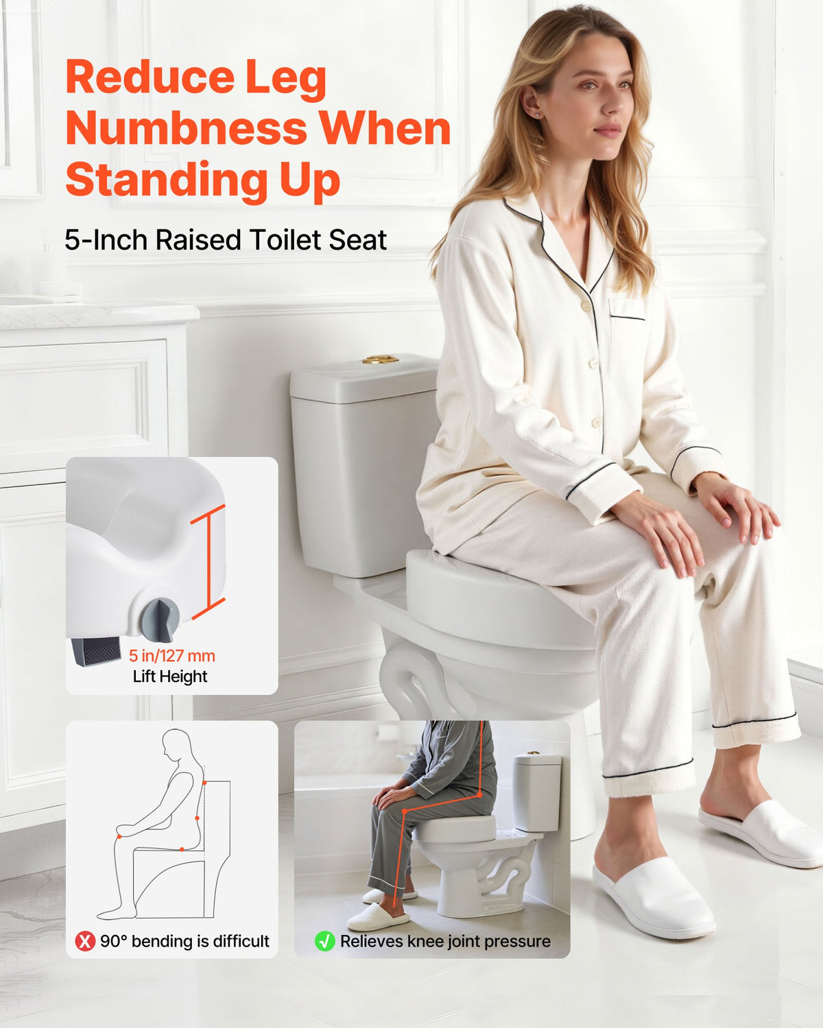 EverSteady Raised Toilet Seat twist-lock installation detail