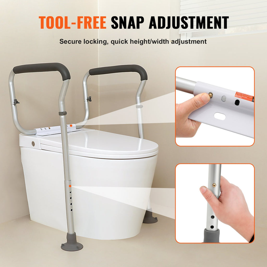 EverSteady Toilet Safety Rail width adjustment mechanism