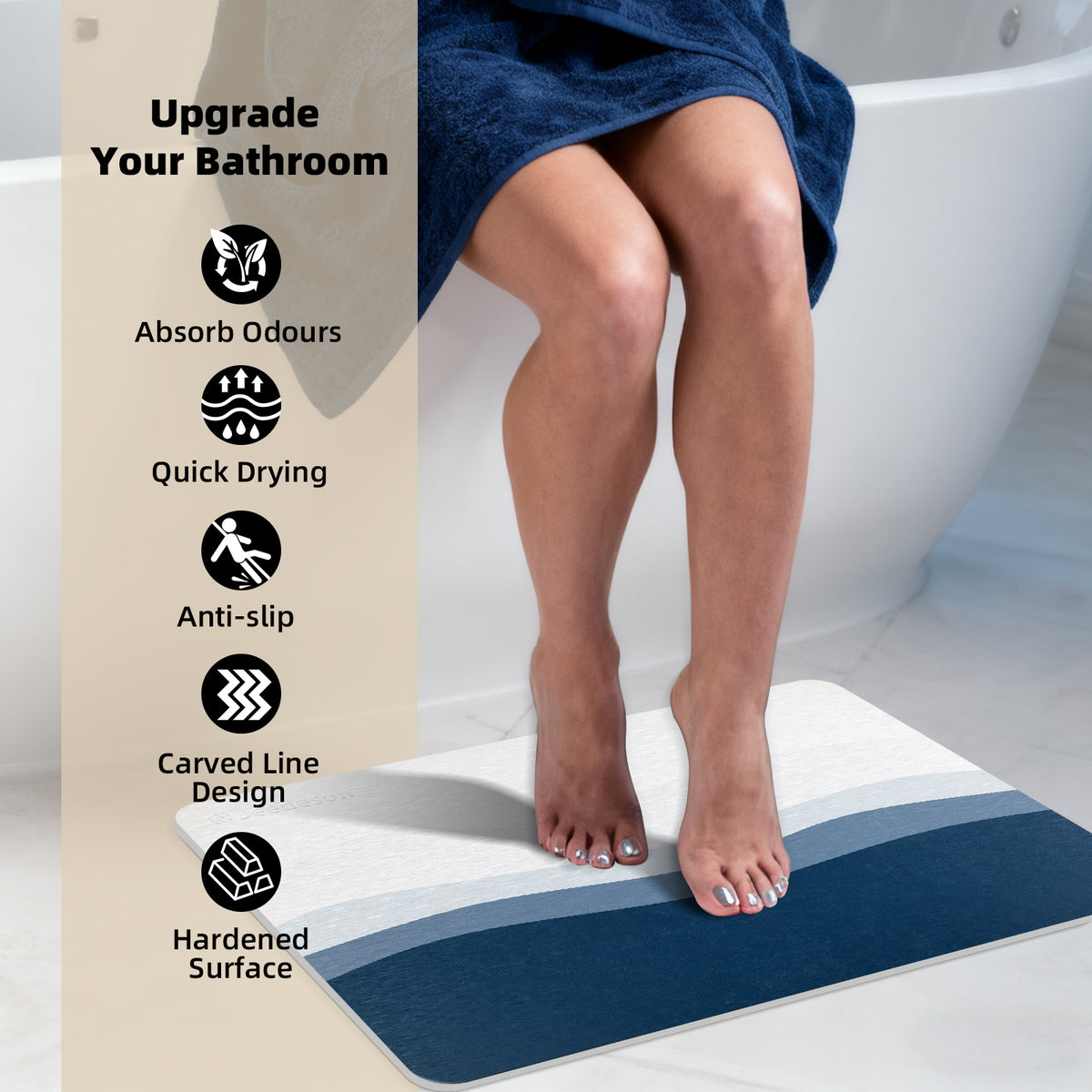 EverSteady Stone Bath Mat non-slip base detail