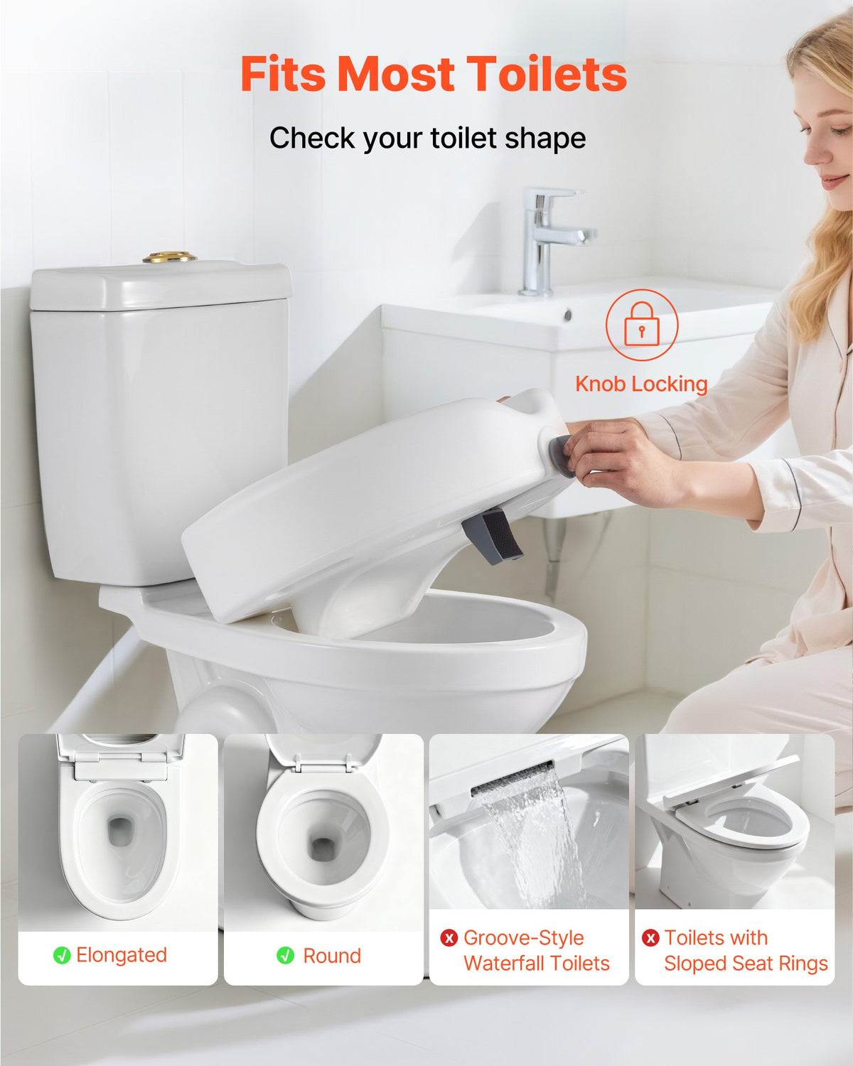 EverSteady Raised Toilet Seat compatibility with round and elongated bowls