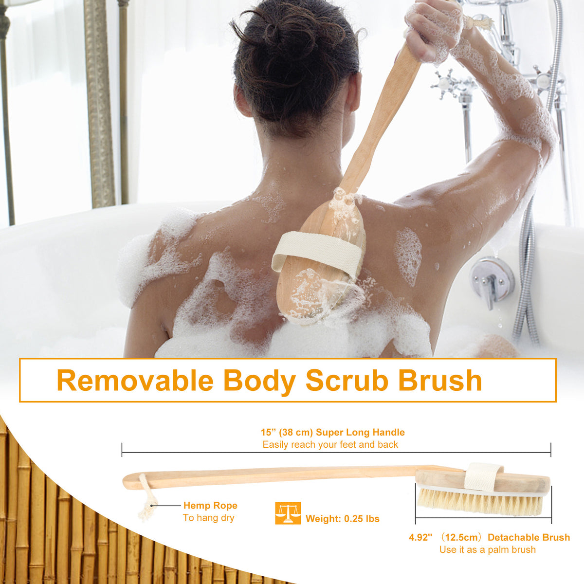 EverSteady Back Scrubber detachable brush head detail