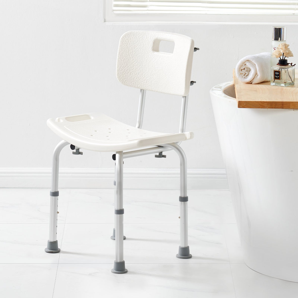 EverSteady Shower Chair backrest and seat close-up