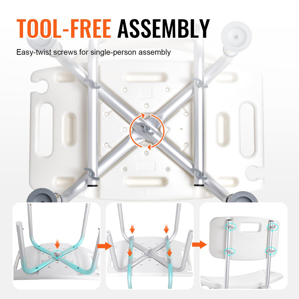 EverSteady Shower Chair packaging and assembly guide