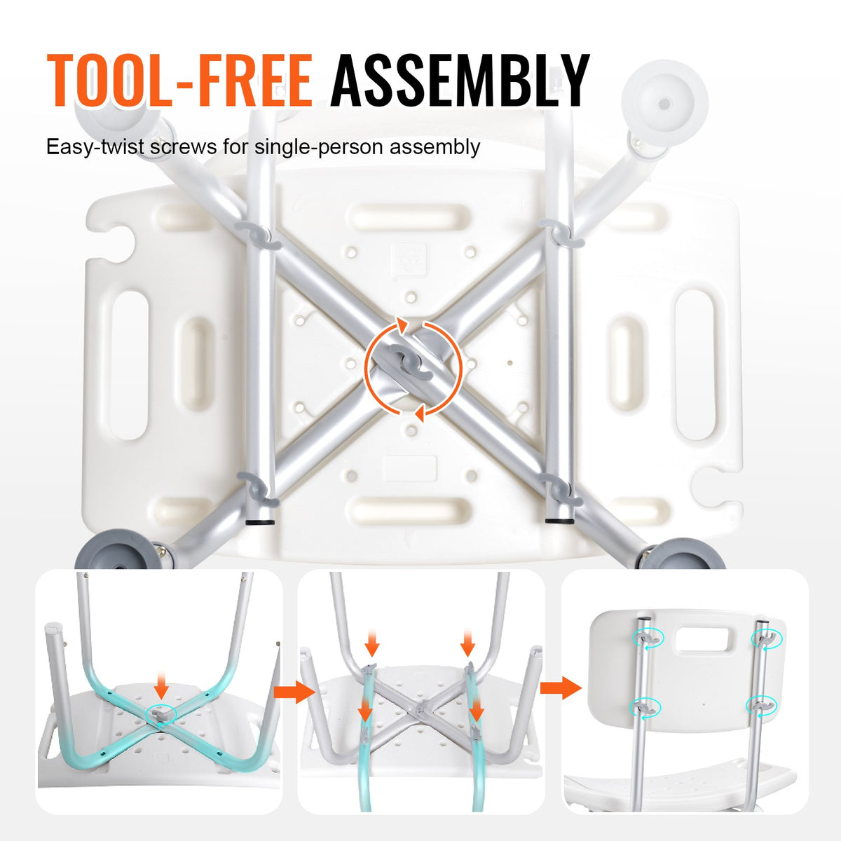 EverSteady Shower Chair packaging and assembly guide