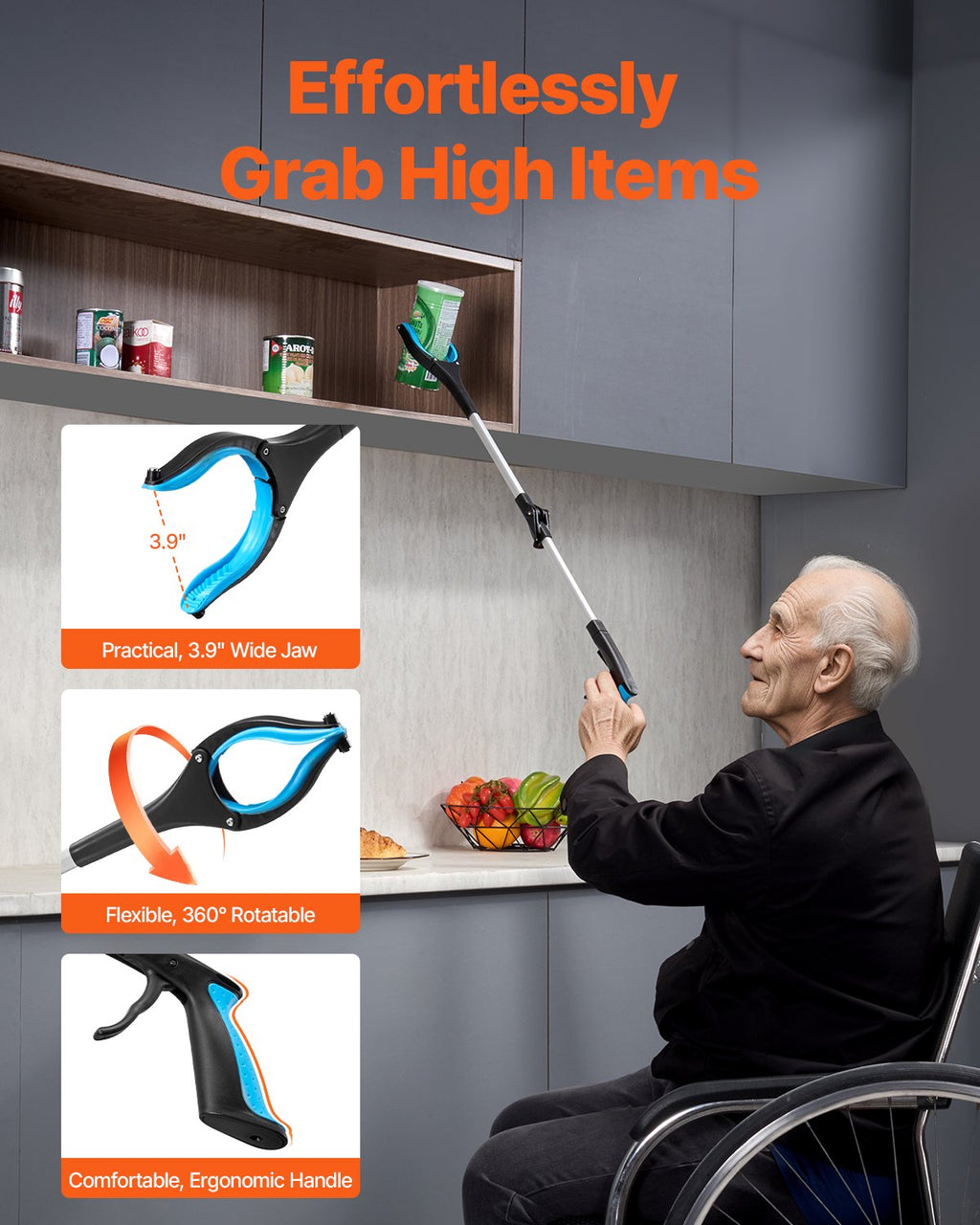 EverSteady grabber tool 360° rotating jaw detail