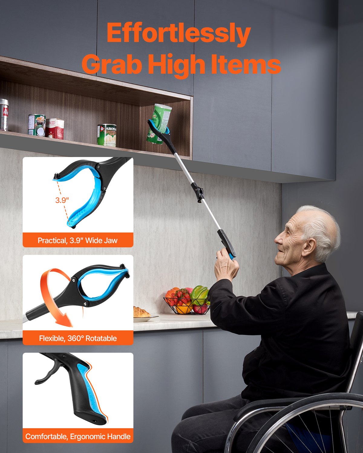 EverSteady grabber tool 360° rotating jaw detail